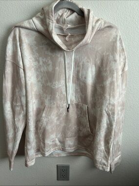 Adrienne Vittadini Light pinkish beige Tie-Dye Hooded Sweater